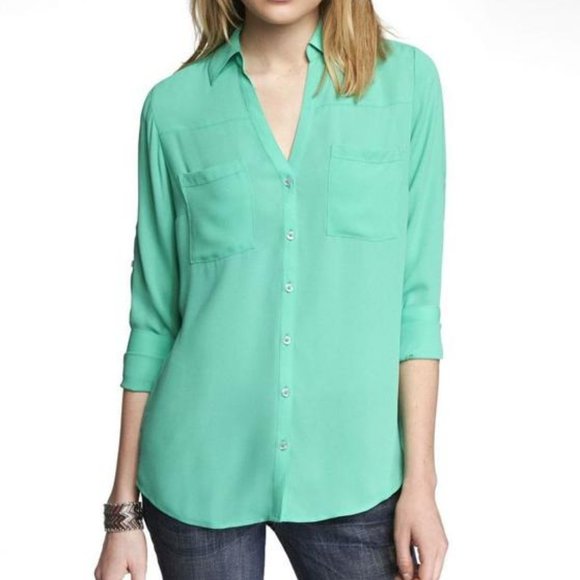 💄2/40💄Express Portofino Long Sleeve Blouse